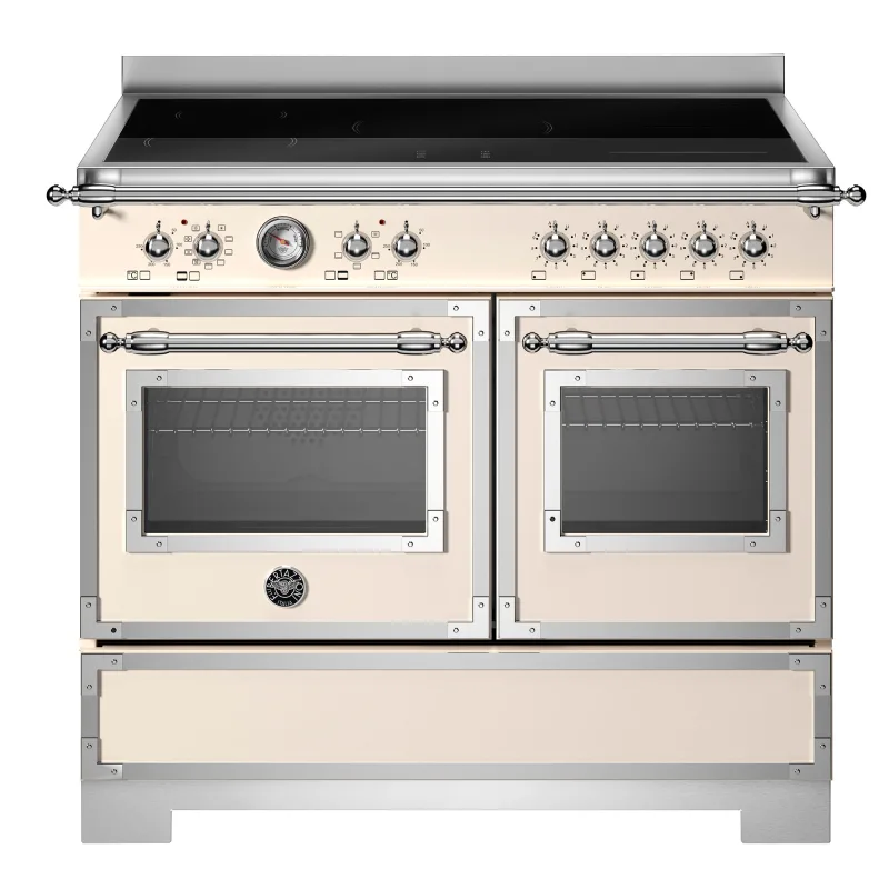 Bertazzoni HER105I2EAVT2 Heritage induktionskomfur 100 cm med 5 zoner og 2 ovne, elfenbenshvid