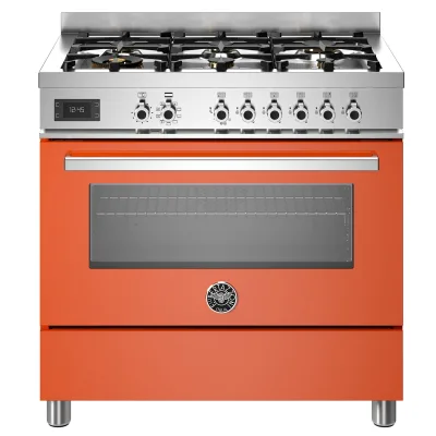 Bertazzoni PRO96L1EART Professional gaskomfur med ovn, 90 cm, orange