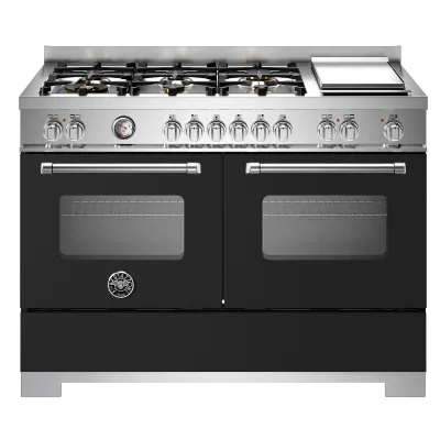 Bertazzoni MAS126G2ENET2 Master gaskomfur 120 cm med 6 brændere, stegebord og 2 ovne, mat sort