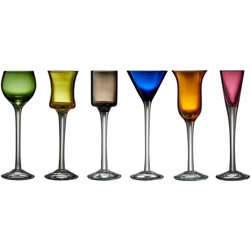 Lyngby glas Snapseglas på fod, 6 stk