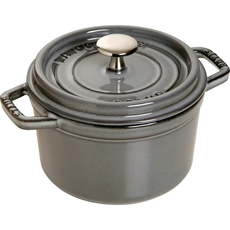 Staub La Cocotte rund støbejernsgryde 14 cm / 0,8 liter, grafitgrå