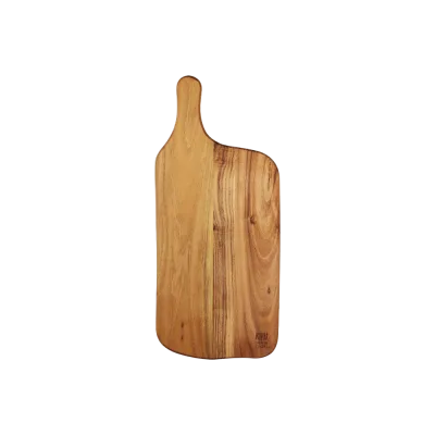 Raw Teak skærebræt med håndtag - 43x19 cm