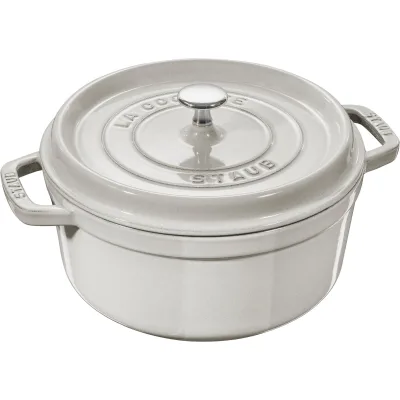 Staub La Cocotte rund støbejernsgryde 28 cm / 6,7 liter, white truffle