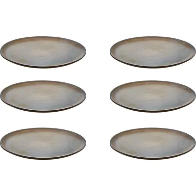 Aida RAW desserttallerken, metallic brown, 6 stk.