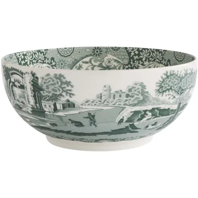 Spode Heritage Green Italian serveringsskål 27,5 cm, grøn/hvid