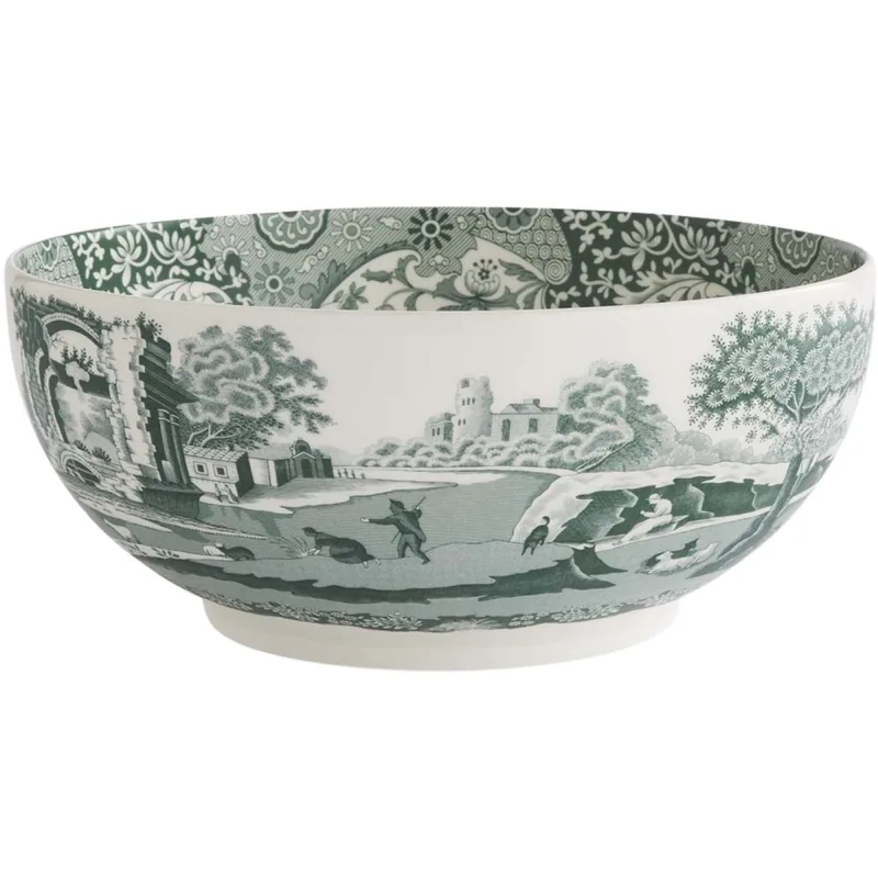 Spode Heritage Green Italian serveringsskål 27,5 cm, grøn/hvid