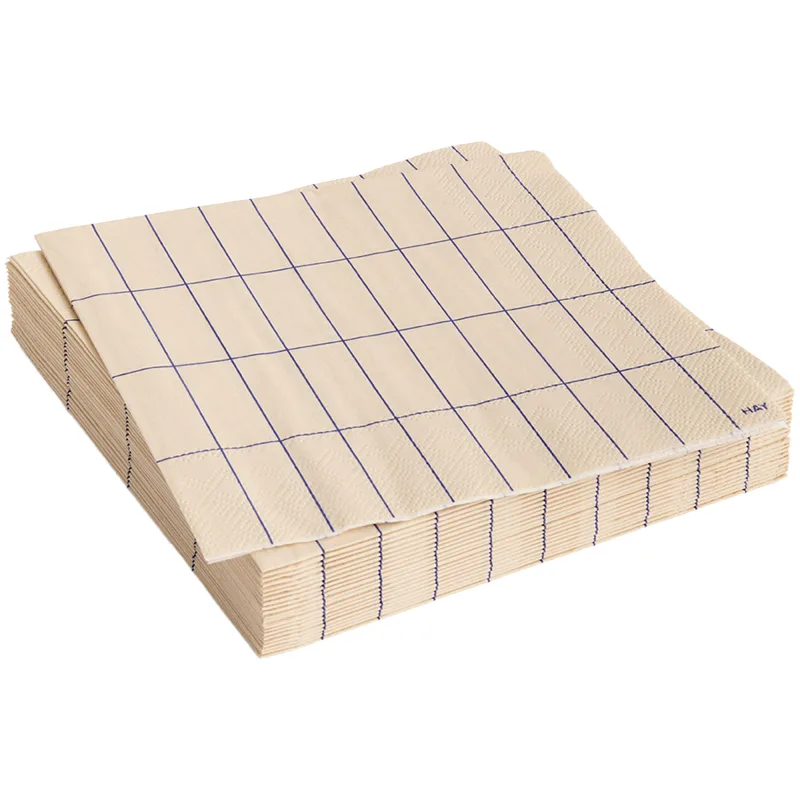 HAY Pattern frokostservietter Off-White Blue Grid 20 stk.