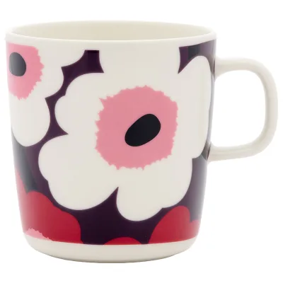 Marimekko Oiva Unikko krus 4 dl, cranberry/pink