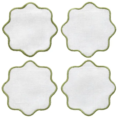 Decotique La Tavola glasbrikker, 4-pak, hvid/grøn