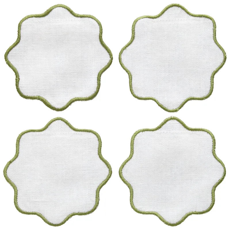 Decotique La Tavola glasbrikker, 4-pak, hvid/grøn
