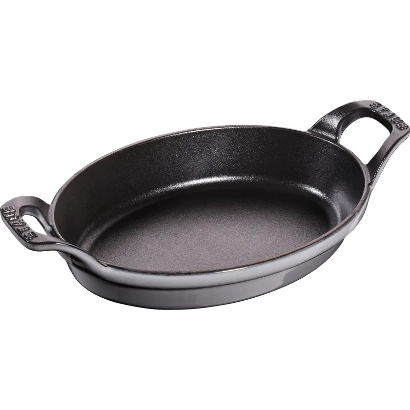 Staub Oval ovnfast form i støbejern 21 cm, grå