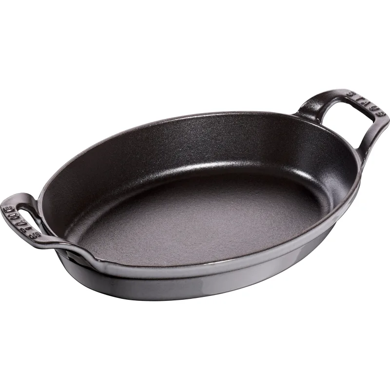 Staub Ovnfast form i støbejern, 24 cm, grafitgrå