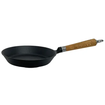 Ronneby bruk Exclusive Line støbejerns stegepande 24 cm  -  udadgående kant, egetræshåndtag