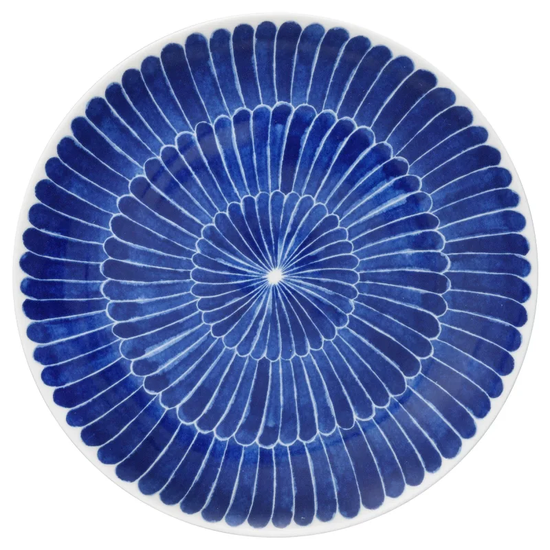 Götefors porslin Selma asiet, 21 cm, blå fjer