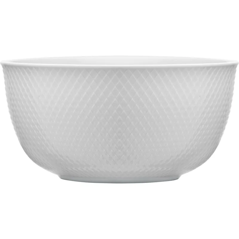 Lyngby porcelæn Rhombe serveringsskål, hvid, 17,5 cm