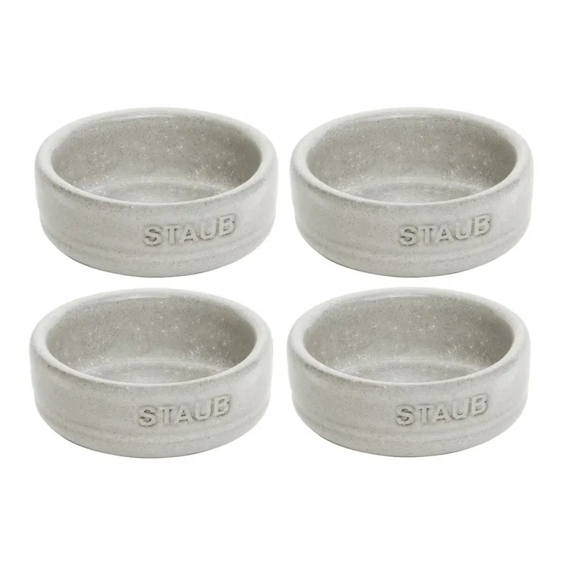 Staub Dining Line skålsæt 6 cm, 4-pak, white truffle