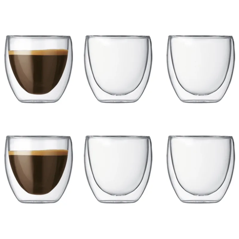 Bodum Pavina dobbeltvægget espresso glas, 0.08 l, 6 stk.