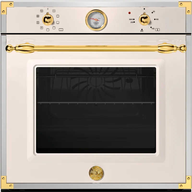 Bertazzoni F609HEREKTAG Heritage indbygningsovn, 60 cm, elfenbenshvid/guld