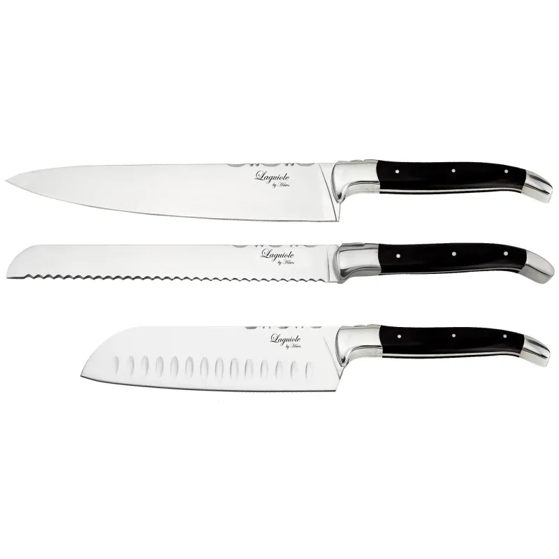 Laguiole by haws Knivsæt 3 dele, Black Wood