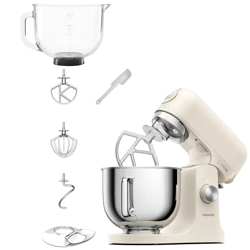 Kenwood kMix KMX751ACR køkkenmaskine med ekstra glasskål 5 liter, creme