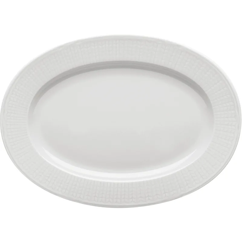 Rörstrand Swedish Grace Hvid Tallerken Oval 32 cm.