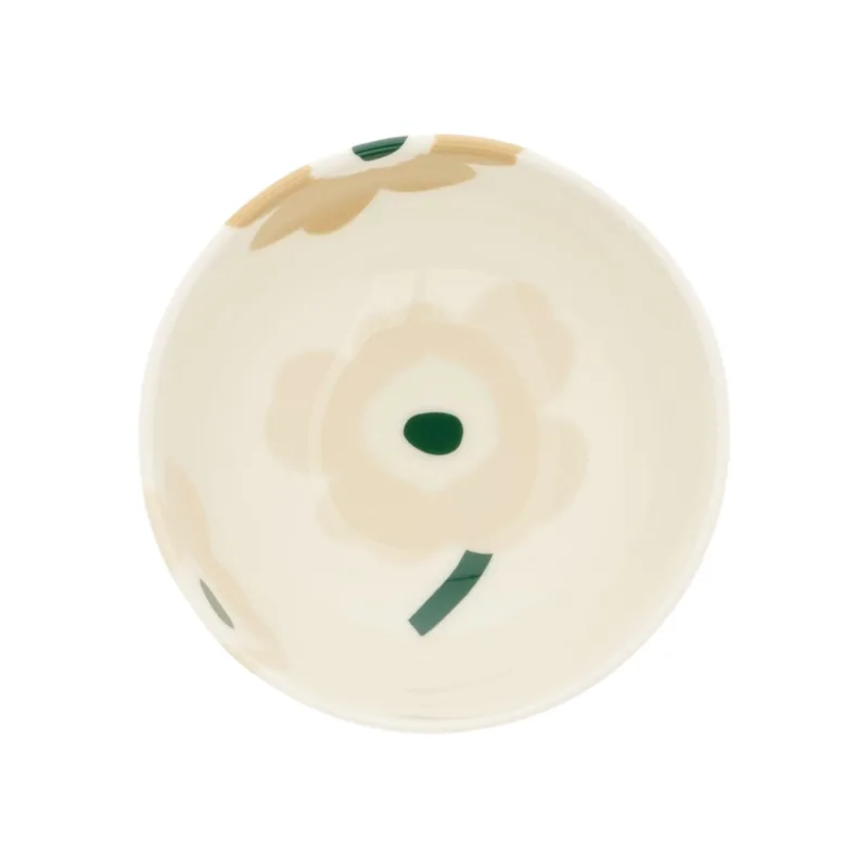 Marimekko Oiva Unikko skål 3 dl, beige/hvid/lys sand/mørkegrøn