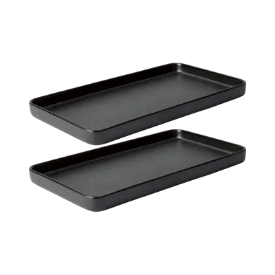 Raw rektangulært fad 2-pak - Titanium Black