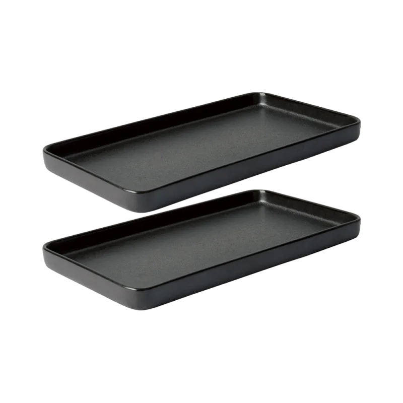 Raw rektangulært fad 2-pak - Titanium Black