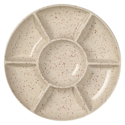 Sagaform Ditte serveringsfad, beige/bordeaux