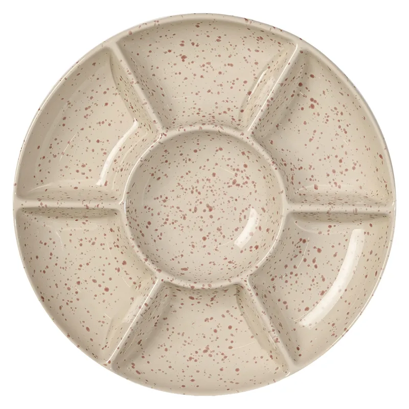 Sagaform Ditte serveringsfad, beige/bordeaux