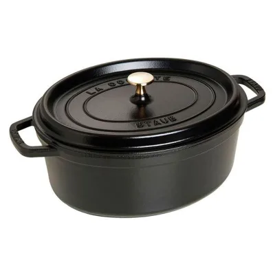 Staub La Cocotte oval støbejernsgryde 31 cm / 5,5 liter, sort