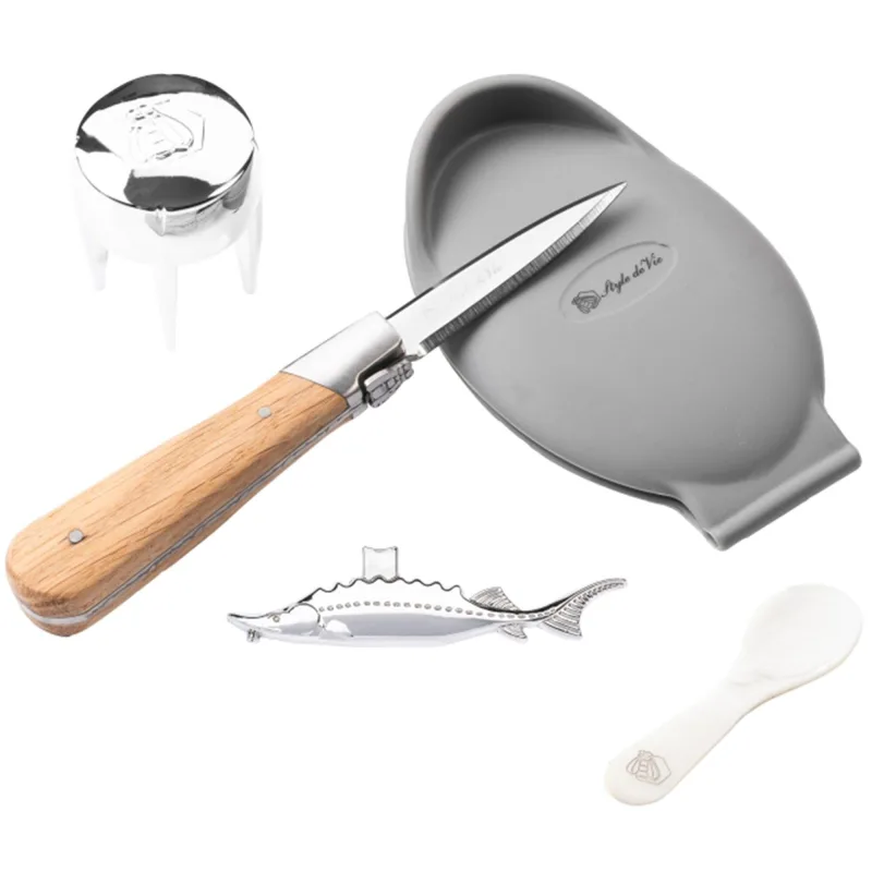 Laguiole style de vie Laguiole Gaveæske med østerskniv 5 dele, egetræ
