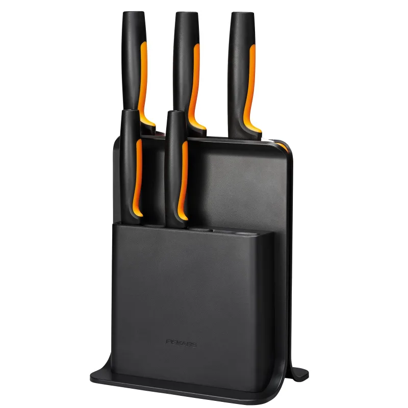 Fiskars Functional Form knivblok med 5 knive, plast