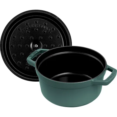Staub La Cocotte rund støbejernsgryde 20 cm / 2,2 liter, eukalyptusgrøn