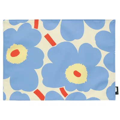 Marimekko Pieni Unikko dækkeserviet 31 × 42 cm, hvid/blå