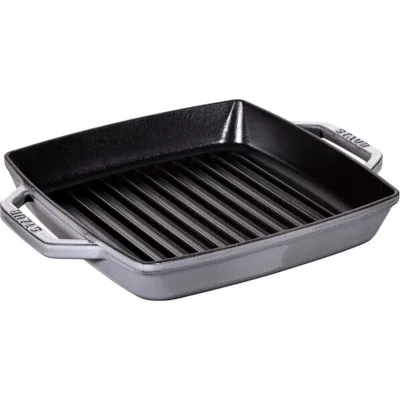 Staub Grillpande i støbejern 23 x 23 cm, grafitgrå