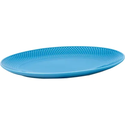 Lyngby porcelæn Rhombe serveringsfad, oval, blå