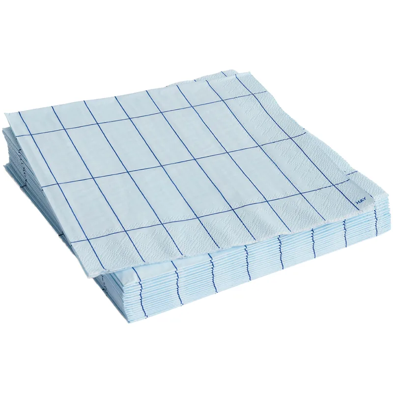 HAY Pattern Middagsservietter Light Blue Blue Grid 20 stk.
