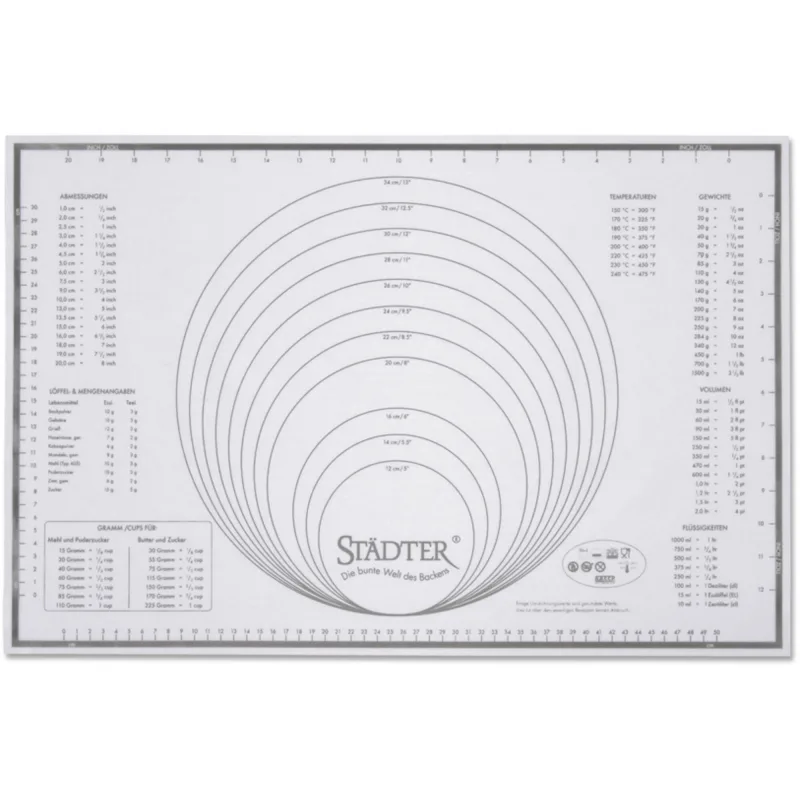 Städter Bageark i Glasfiber/Silikone Gradueret 60 cm x 40 cm