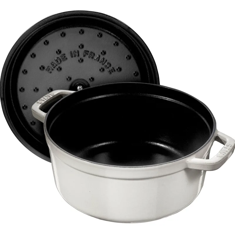 Staub La Cocotte rund støbejernsgryde 18 cm / 1,7 liter, white truffle