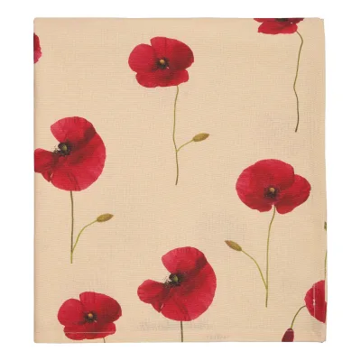 Decotique Valmue dug 140 x 240 cm, beige/rød