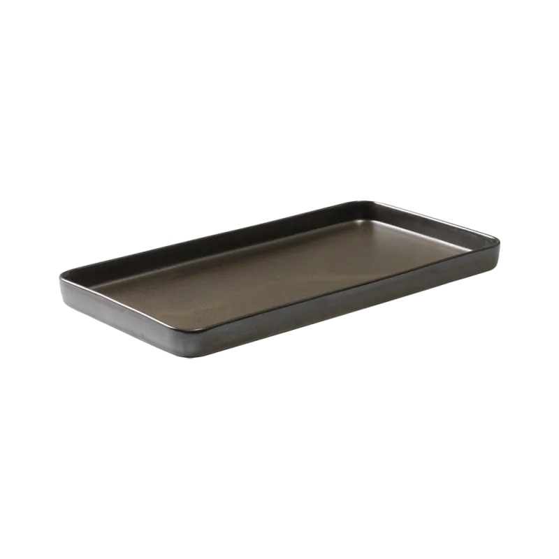 Raw rektangulært fad - Metallic Brown