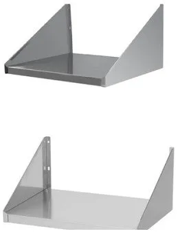 Væghængt hylde til mikroovne i rustfri stål (1,0mm) , produceret i Tyskland - B 600 x T 500 mm