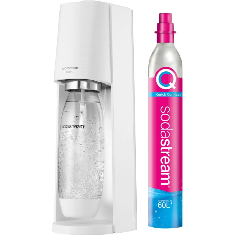 Sodastream Kulsyremaskine Terra, hvid inklusiv kulsyrepatron