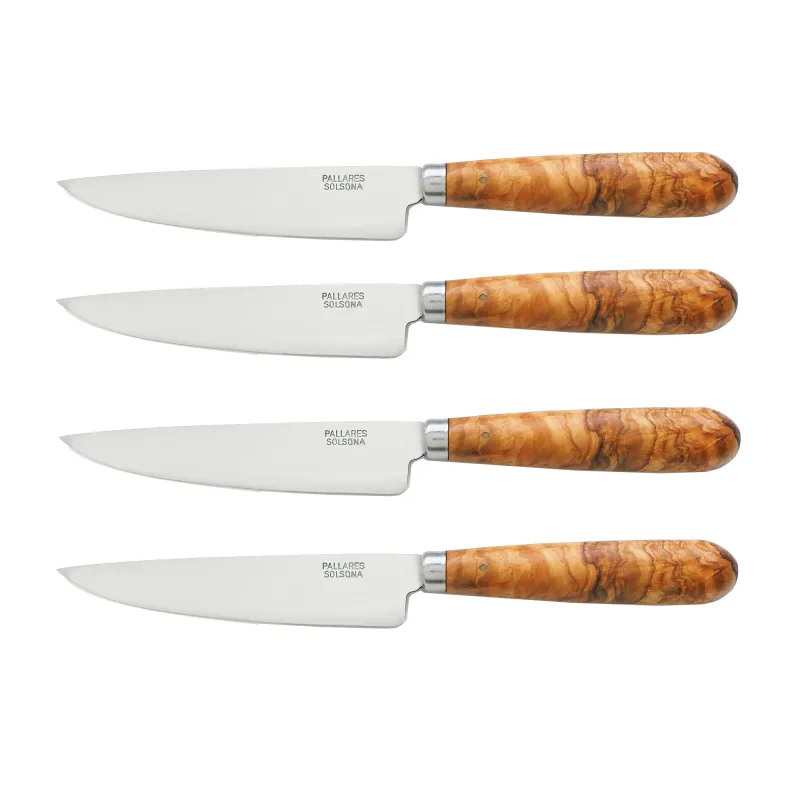 Pallarès Kødkniv 22,5 cm, rustfrit stål/oliventræ, 4 stk.