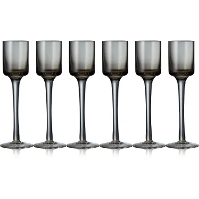 Lyngby glas Snapseglas, 6 stk., grå