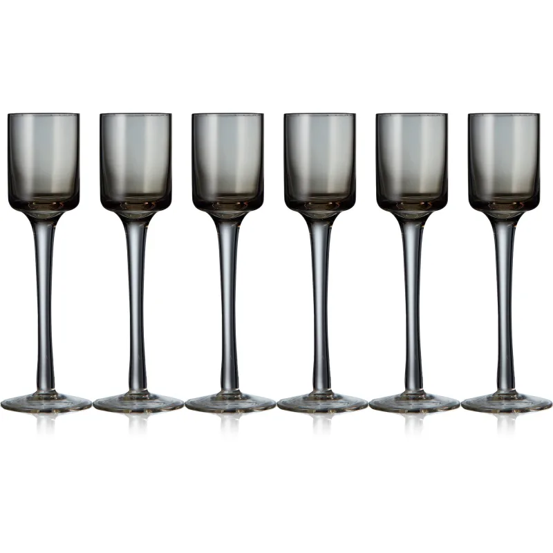 Lyngby glas Snapseglas, 6 stk., grå