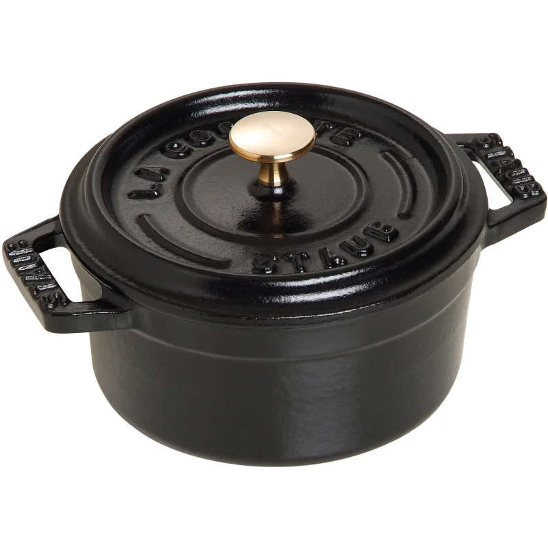 Staub La Cocotte Rund minicocotte i sort, 10cm. 0,25 liter