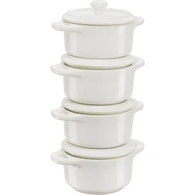 Staub Mini-Cocotte grydesæt 4-pak, hvid