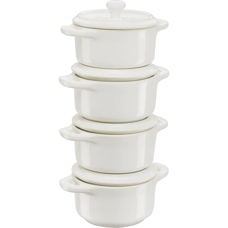Staub Mini-Cocotte grydesæt 4-pak, hvid